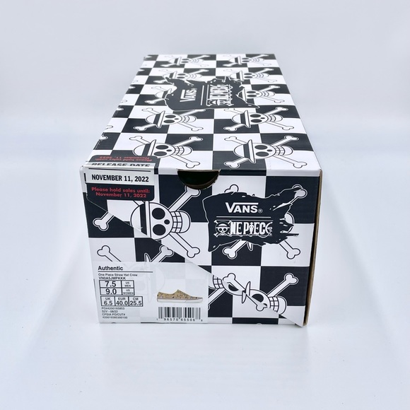 Vans x ONE PIECE Authentic Straw Hat Crew Skate Shoe Natural M 7.5 / Women’s 9 - Picture 12 of 13
